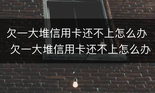 欠一大堆信用卡还不上怎么办 欠一大堆信用卡还不上怎么办呢