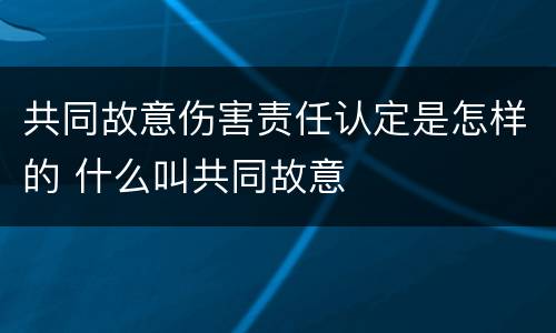 共同故意伤害责任认定是怎样的 什么叫共同故意
