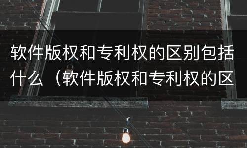 软件版权和专利权的区别包括什么（软件版权和专利权的区别包括什么）