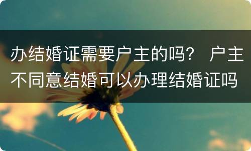 办结婚证需要户主的吗？ 户主不同意结婚可以办理结婚证吗
