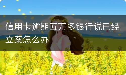 信用卡逾期五万多银行说已经立案怎么办