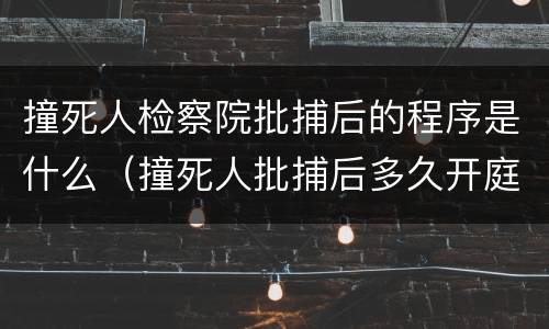 撞死人检察院批捕后的程序是什么（撞死人批捕后多久开庭审理）