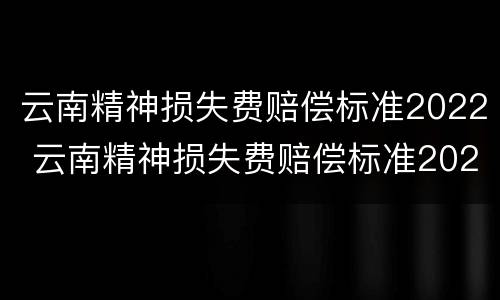 云南精神损失费赔偿标准2022 云南精神损失费赔偿标准2021