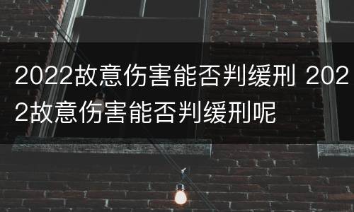 2022故意伤害能否判缓刑 2022故意伤害能否判缓刑呢