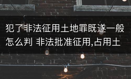 犯了非法征用土地罪既遂一般怎么判 非法批准征用,占用土地罪