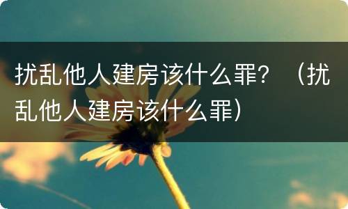 扰乱他人建房该什么罪？（扰乱他人建房该什么罪）