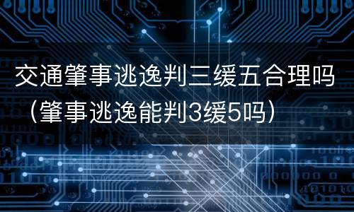 交通肇事逃逸判三缓五合理吗（肇事逃逸能判3缓5吗）