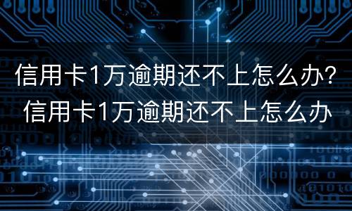 信用卡1万逾期还不上怎么办？ 信用卡1万逾期还不上怎么办呢