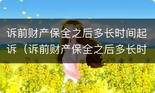 诉前财产保全之后多长时间起诉（诉前财产保全之后多长时间起诉法院）