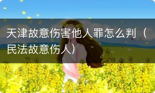 天津故意伤害他人罪怎么判（民法故意伤人）
