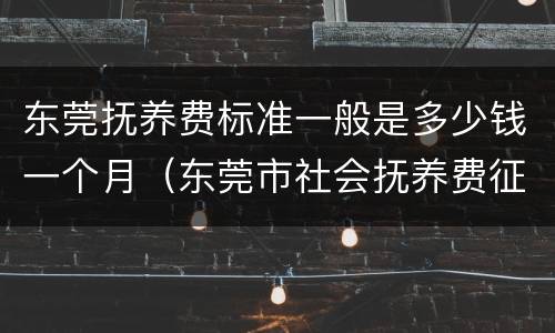 东莞抚养费标准一般是多少钱一个月（东莞市社会抚养费征收标准是多少）