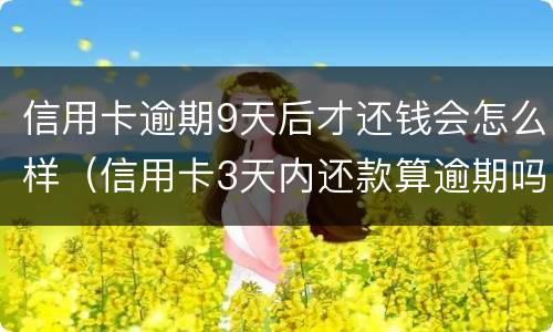 信用卡逾期9天后才还钱会怎么样（信用卡3天内还款算逾期吗）