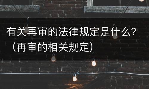 有关再审的法律规定是什么？（再审的相关规定）