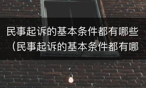 民事起诉的基本条件都有哪些（民事起诉的基本条件都有哪些内容）