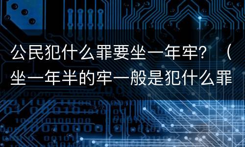 公民犯什么罪要坐一年牢？（坐一年半的牢一般是犯什么罪?）