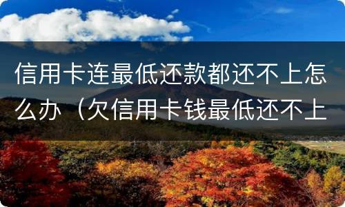 信用卡连最低还款都还不上怎么办（欠信用卡钱最低还不上,还一点可以吗）