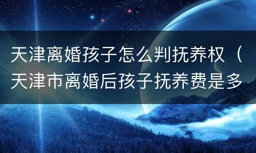 天津离婚孩子怎么判抚养权（天津市离婚后孩子抚养费是多少）
