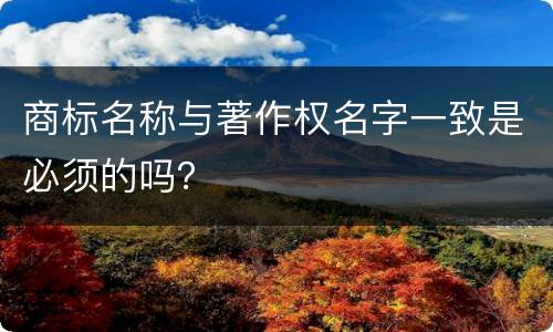 商标名称与著作权名字一致是必须的吗？
