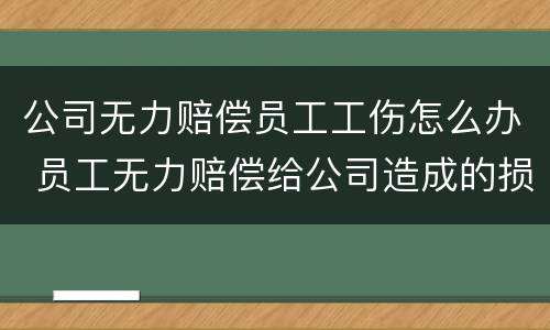 公司无力赔偿员工工伤怎么办 员工无力赔偿给公司造成的损失怎么办