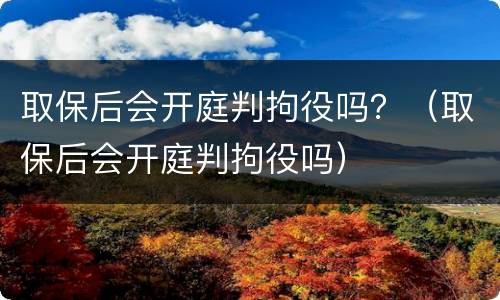取保后会开庭判拘役吗？（取保后会开庭判拘役吗）