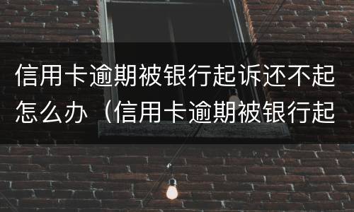 信用卡逾期被银行起诉还不起怎么办（信用卡逾期被银行起诉还不起怎么办理）