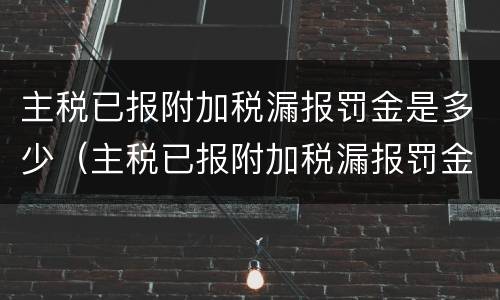 主税已报附加税漏报罚金是多少（主税已报附加税漏报罚金是多少）