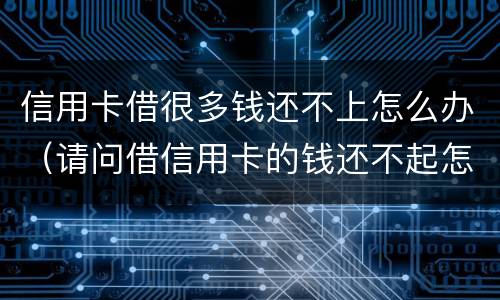 信用卡借很多钱还不上怎么办（请问借信用卡的钱还不起怎么办?）
