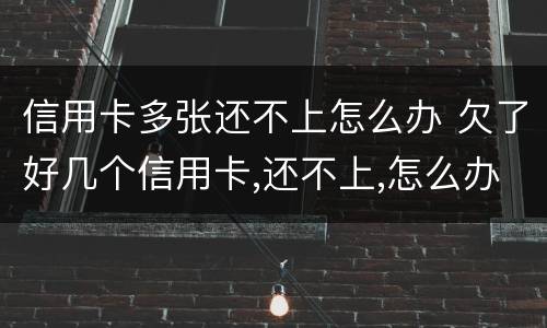 信用卡多张还不上怎么办 欠了好几个信用卡,还不上,怎么办