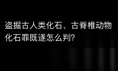 盗掘古人类化石、古脊椎动物化石罪既遂怎么判？