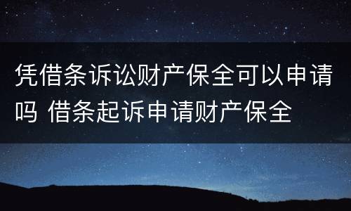 凭借条诉讼财产保全可以申请吗 借条起诉申请财产保全