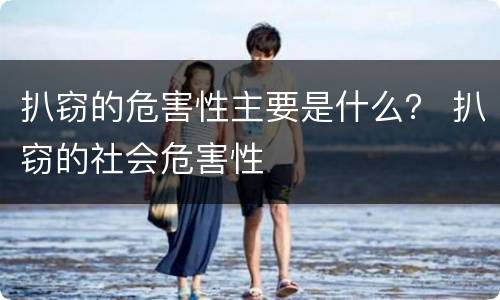 扒窃的危害性主要是什么？ 扒窃的社会危害性