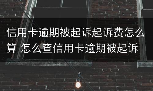 信用卡逾期被起诉起诉费怎么算 怎么查信用卡逾期被起诉