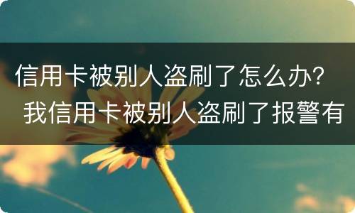 信用卡被别人盗刷了怎么办？ 我信用卡被别人盗刷了报警有用吗?