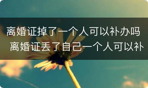离婚证掉了一个人可以补办吗 离婚证丢了自己一个人可以补办吗