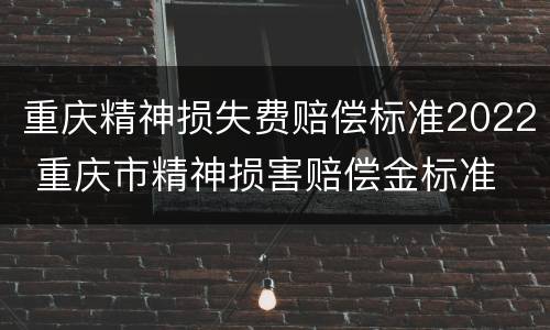 重庆精神损失费赔偿标准2022 重庆市精神损害赔偿金标准