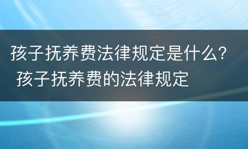 孩子抚养费法律规定是什么？ 孩子抚养费的法律规定
