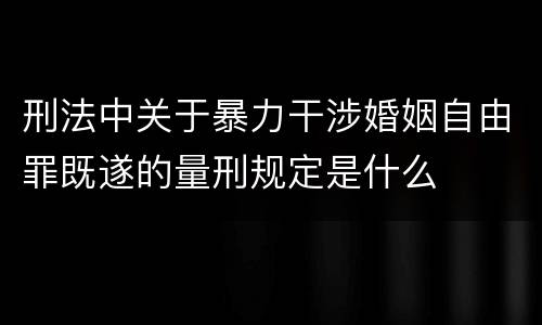 刑法中关于暴力干涉婚姻自由罪既遂的量刑规定是什么