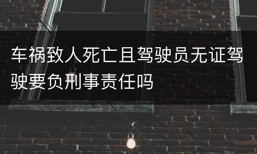 车祸致人死亡且驾驶员无证驾驶要负刑事责任吗
