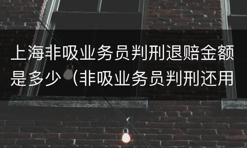 上海非吸业务员判刑退赔金额是多少（非吸业务员判刑还用退赔吗）