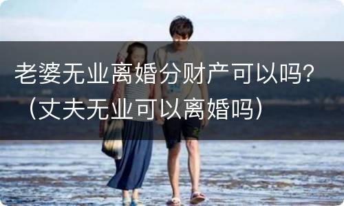 老婆无业离婚分财产可以吗？（丈夫无业可以离婚吗）