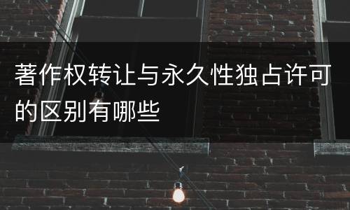 著作权转让与永久性独占许可的区别有哪些