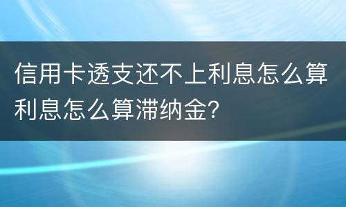 信用卡透支还不上利息怎么算利息怎么算滞纳金？