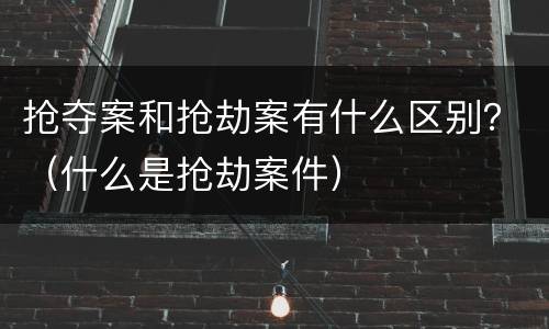 抢夺案和抢劫案有什么区别？（什么是抢劫案件）