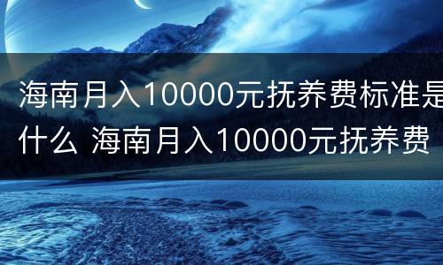海南月入10000元抚养费标准是什么 海南月入10000元抚养费标准是什么样的