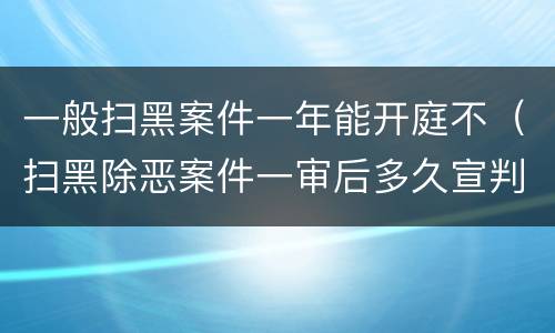 一般扫黑案件一年能开庭不（扫黑除恶案件一审后多久宣判）