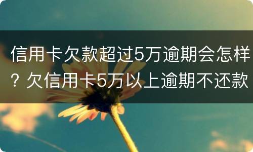 信用卡欠款超过5万逾期会怎样? 欠信用卡5万以上逾期不还款