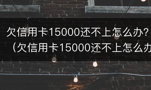 欠信用卡15000还不上怎么办？（欠信用卡15000还不上怎么办）