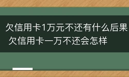 欠信用卡1万元不还有什么后果 欠信用卡一万不还会怎样