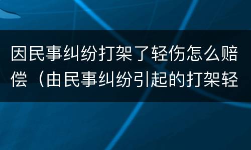 因民事纠纷打架了轻伤怎么赔偿（由民事纠纷引起的打架轻微伤）