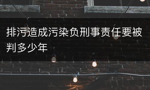 排污造成污染负刑事责任要被判多少年